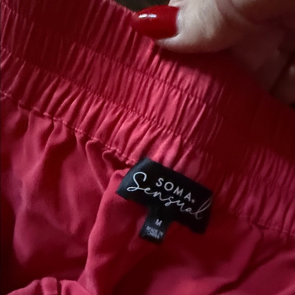 Soma Red SILK Pajama Set - Picture 3 of 5